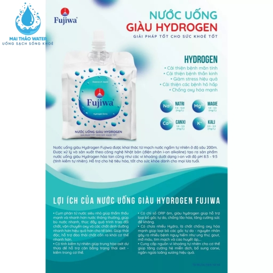 Nước uống giàu Hydrogen Cao cấp Fujiwa dạng túi bạc 270ml